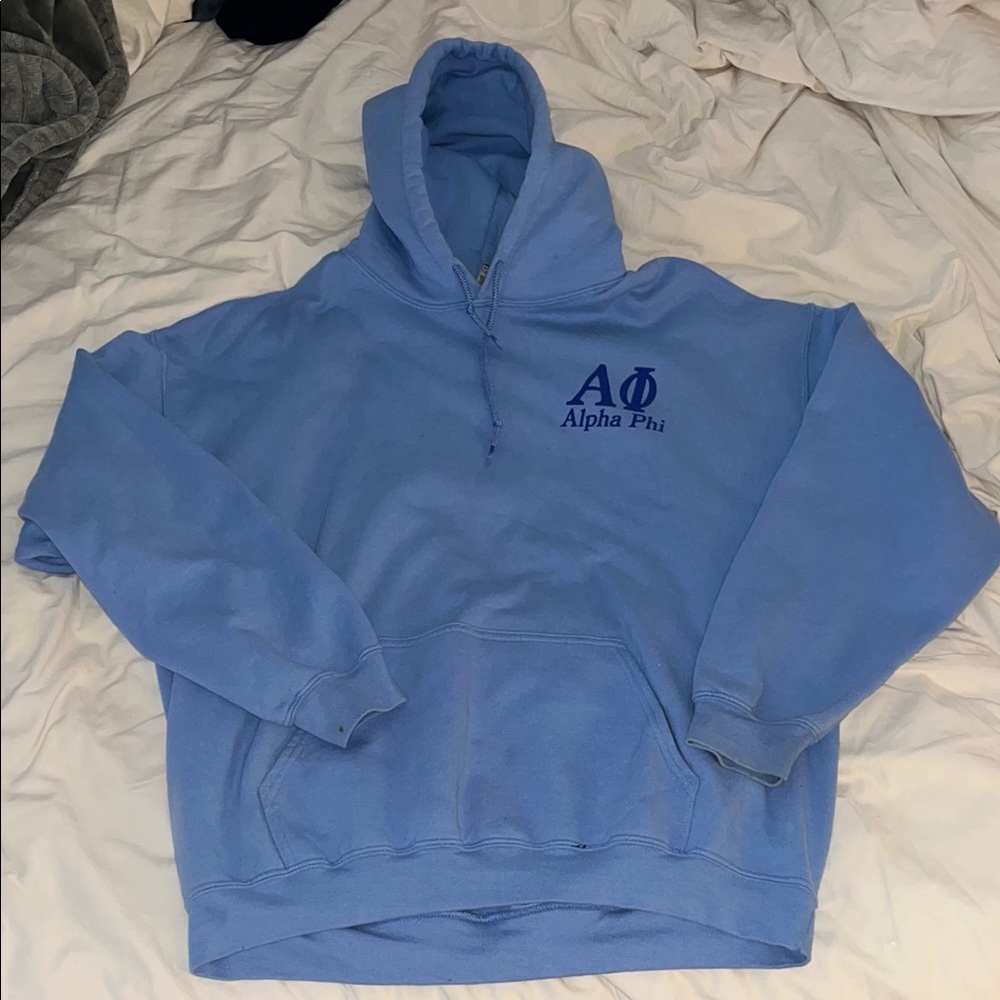 Blue Alpha Phi Formal hoodie, size XL